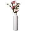 Uniquewise Contemporary White Cylinder Shaped Ceramic Table Flower Vase Holder, 12 Inch QI004364.L